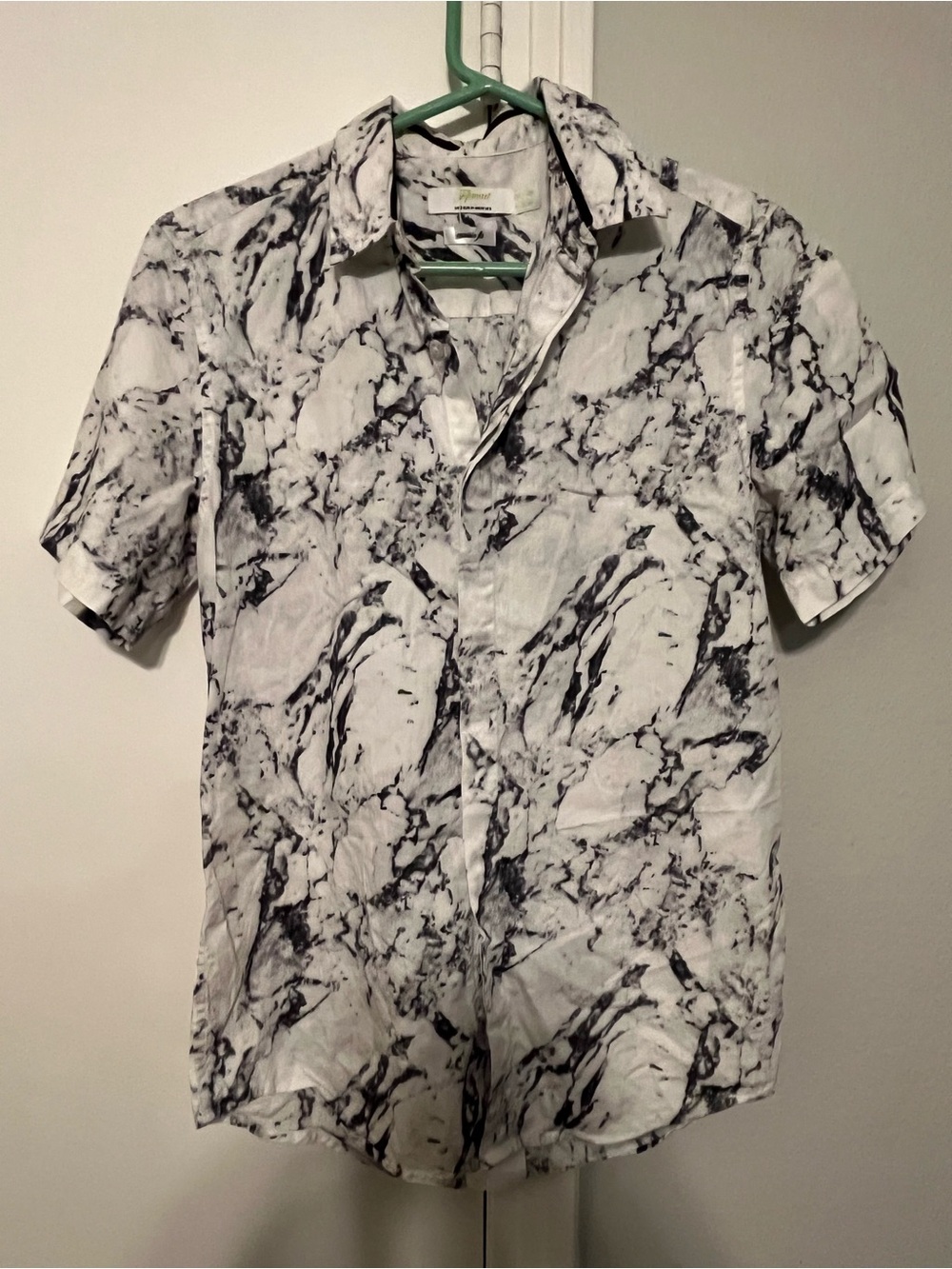 Topman Vintage Classic Fit 100% Cotton Marble Print Button-Up Shirt Size S